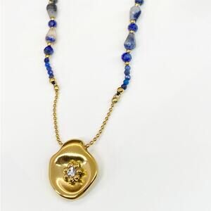 NEW Starburst Pendant Lapis Lazuli Layering Necklace